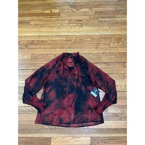 Simply Vera Vera Wang Blouse Women's Size Small Long Sleeve Black/Red NWT